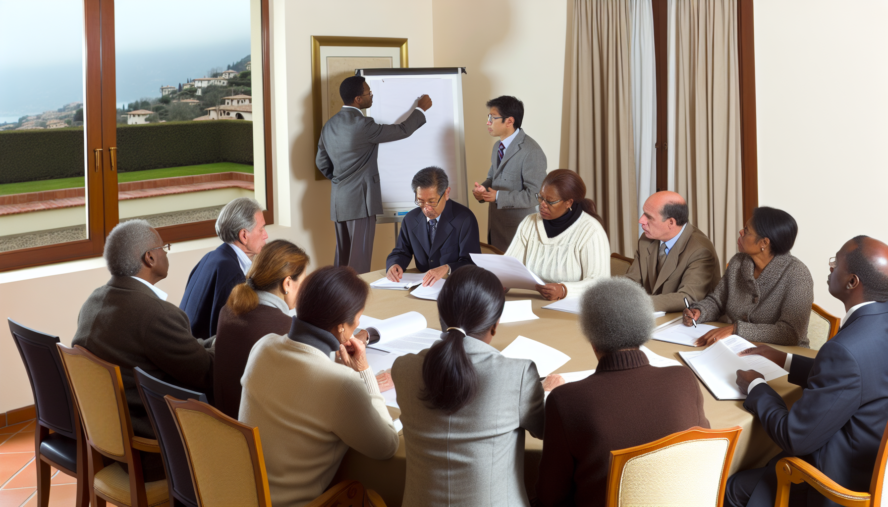 Assemblea condominiale riunita per deliberare sull'assegnazione dei posti auto