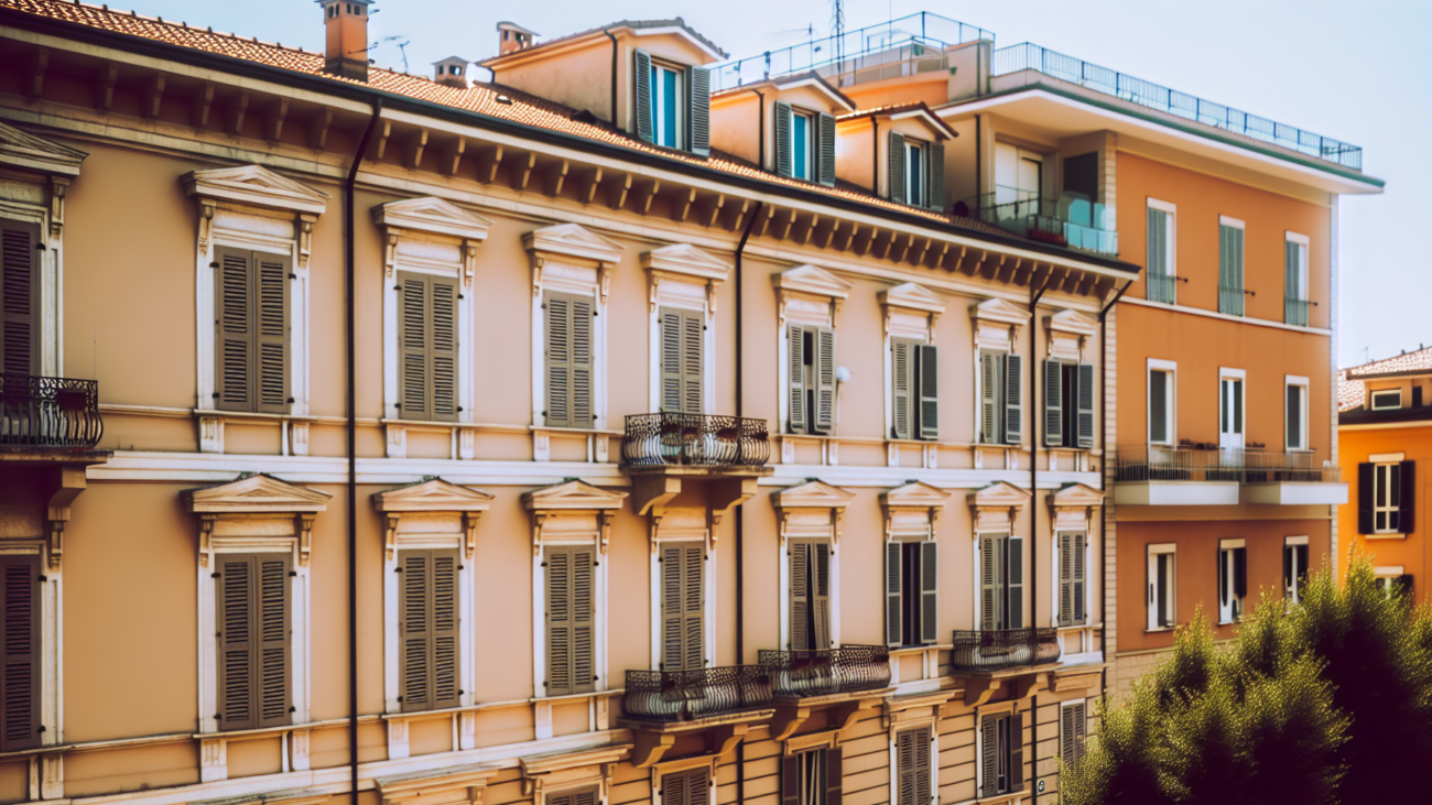 Facciata di un edificio condominiale italiano con polizza globale fabbricato attiva