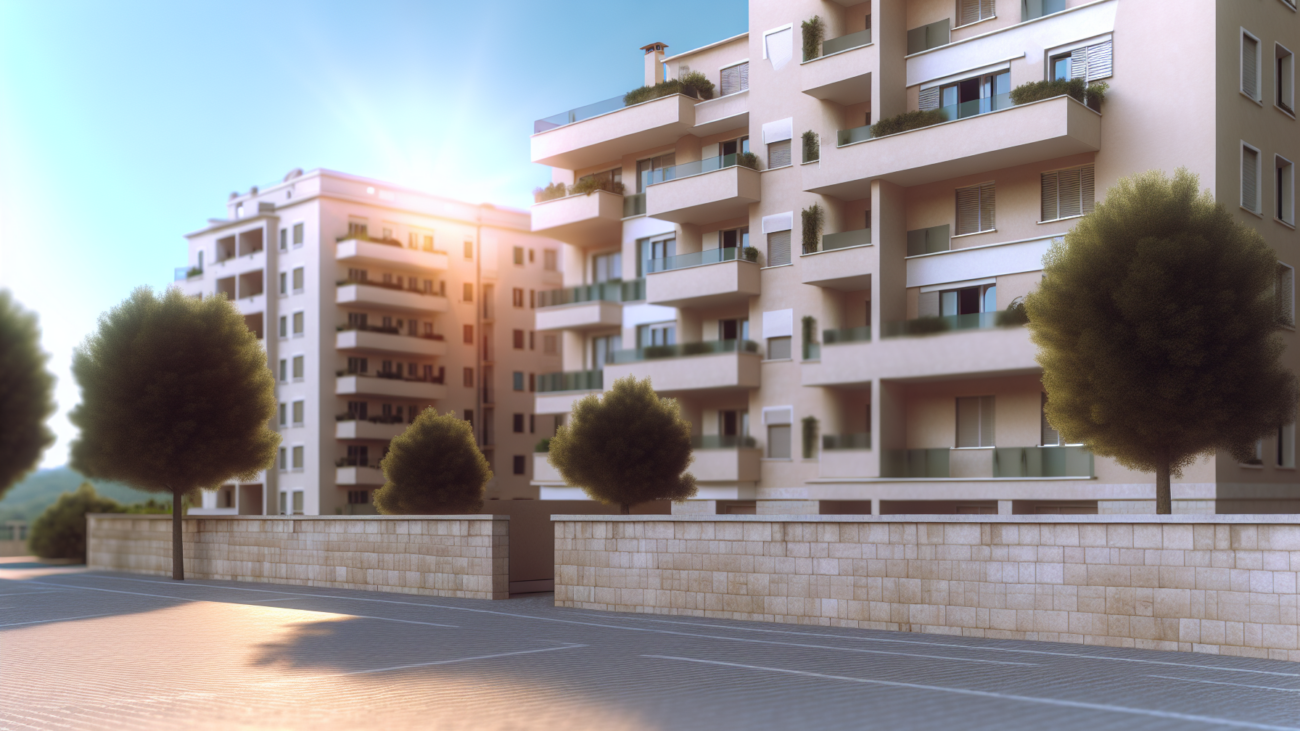 Facciata di un condominio italiano con ripartizione spese condominiali e tabelle millesimali