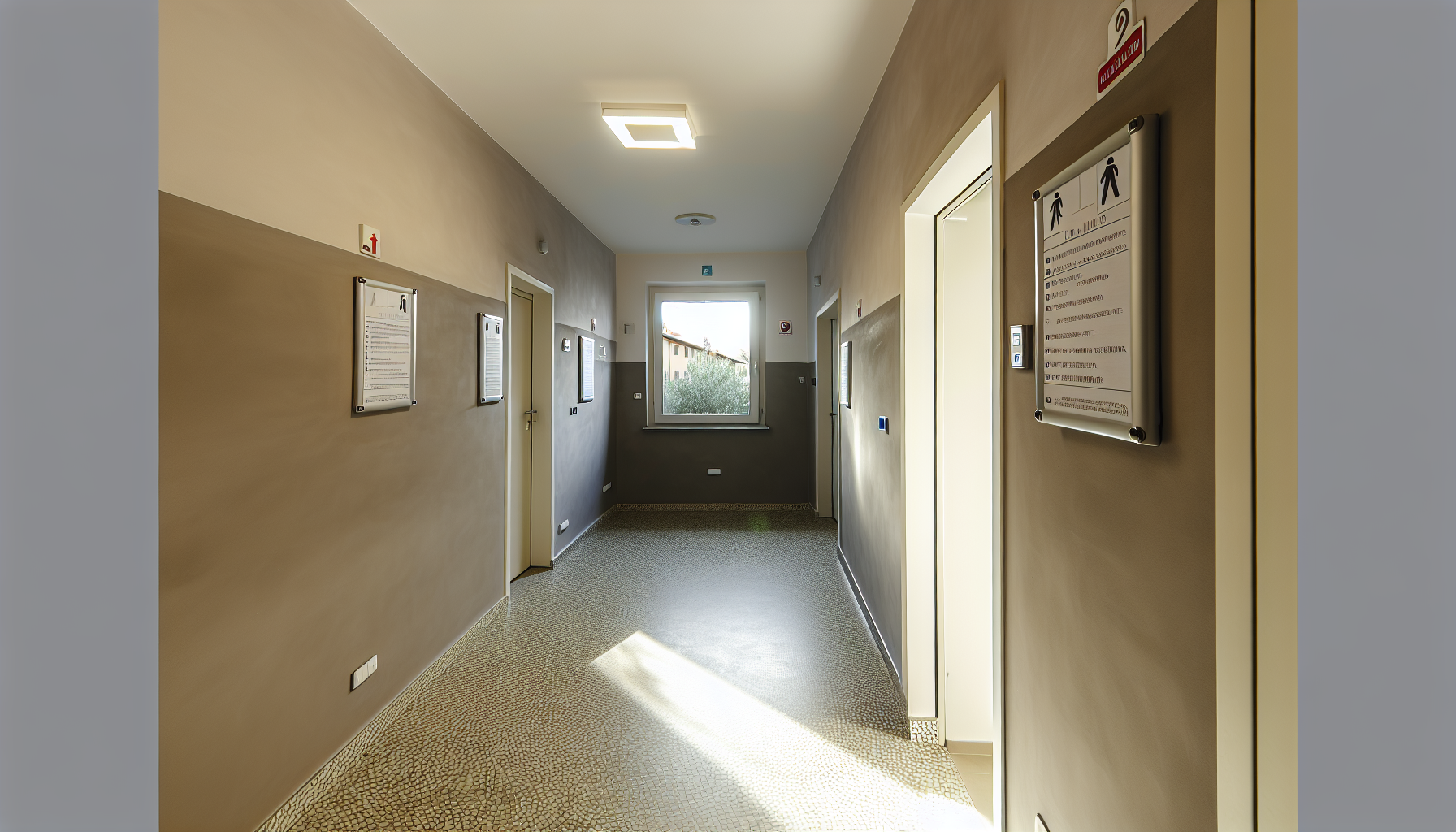 Corridoio di parte comune in condominio italiano ben mantenuto