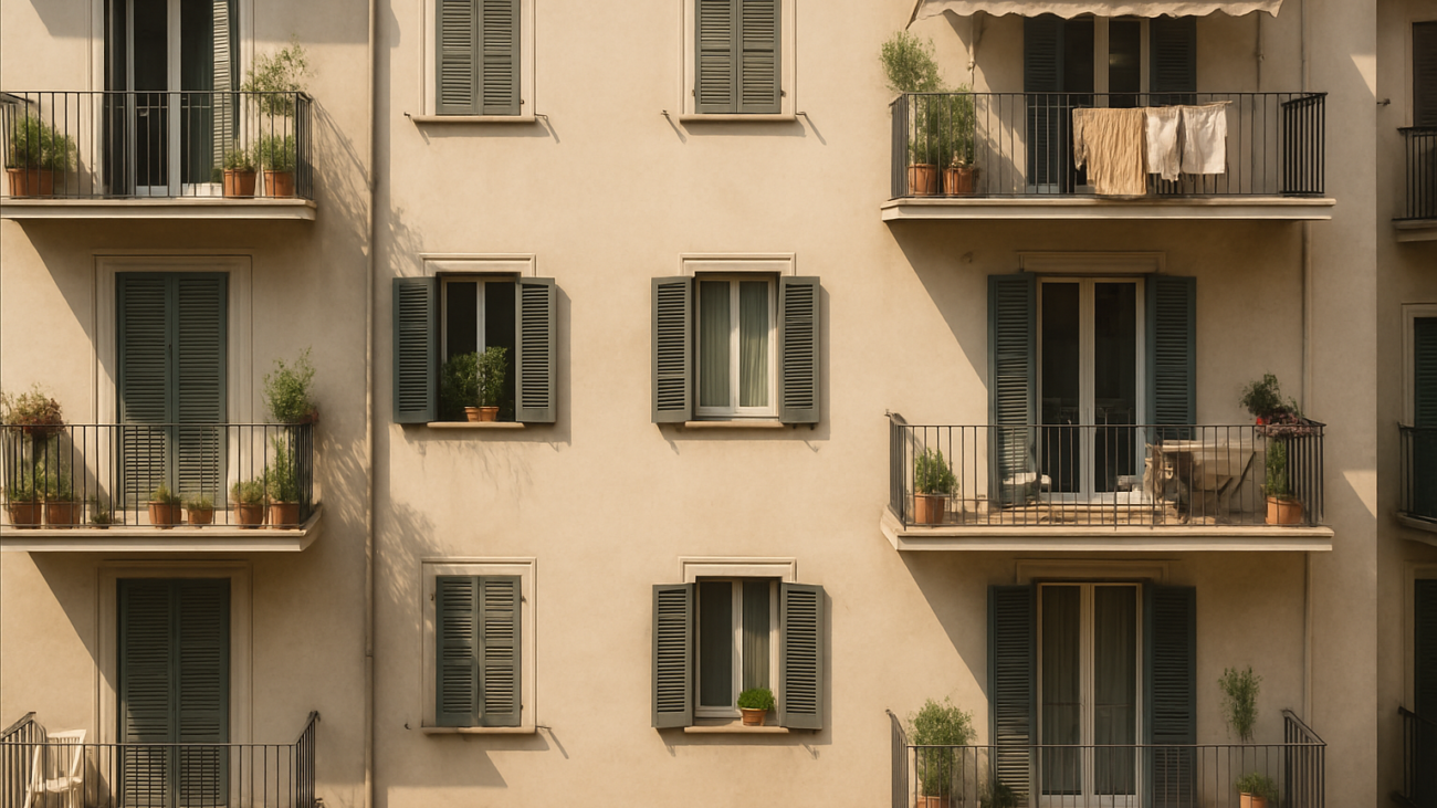 Facciata di condominio italiano con balconi privati, sentenza Cassazione 1108/2026 sui lavori