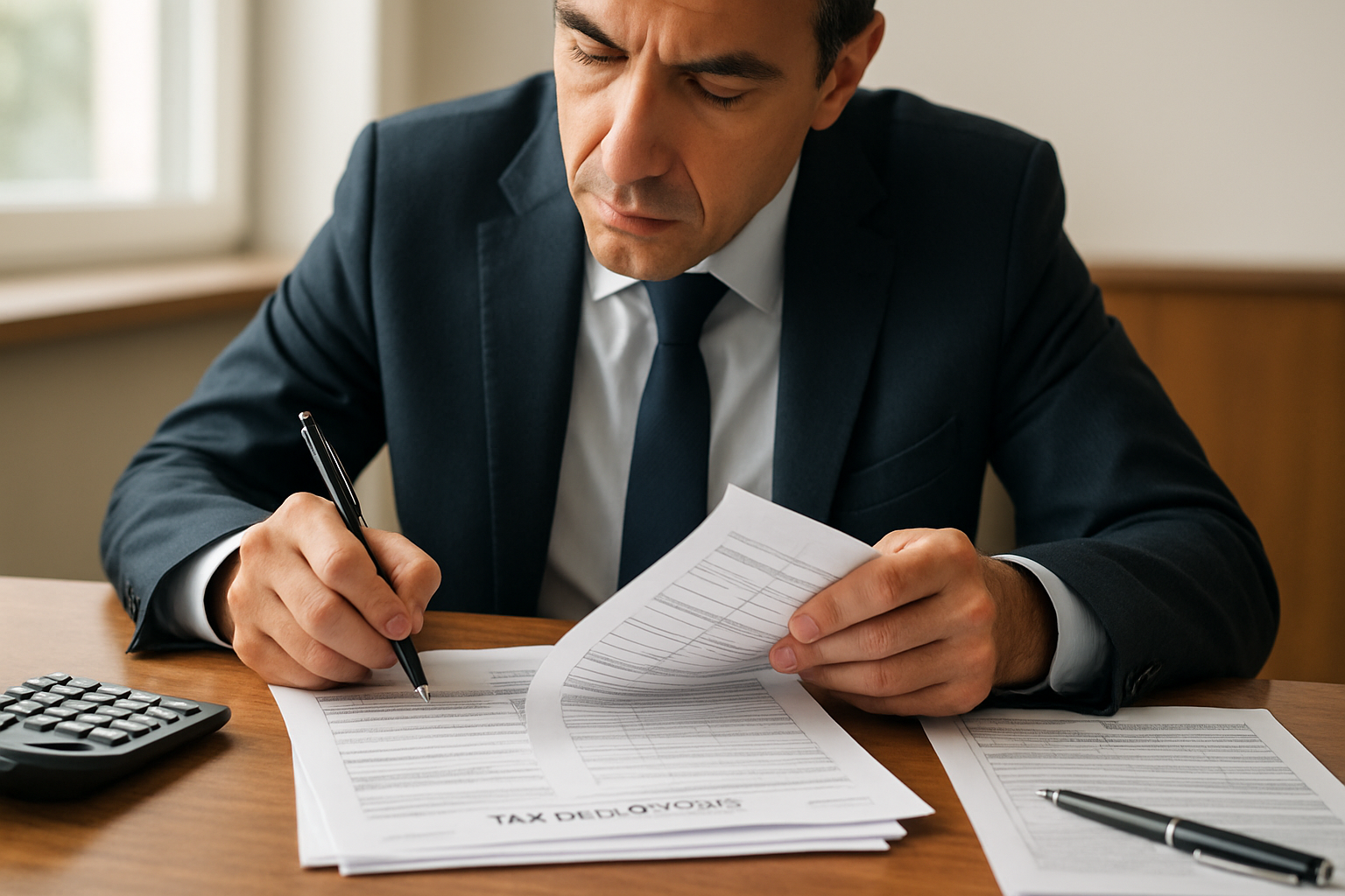 Amministratore condominiale che esamina documenti fiscali per le detrazioni bonus ristrutturazioni 2026