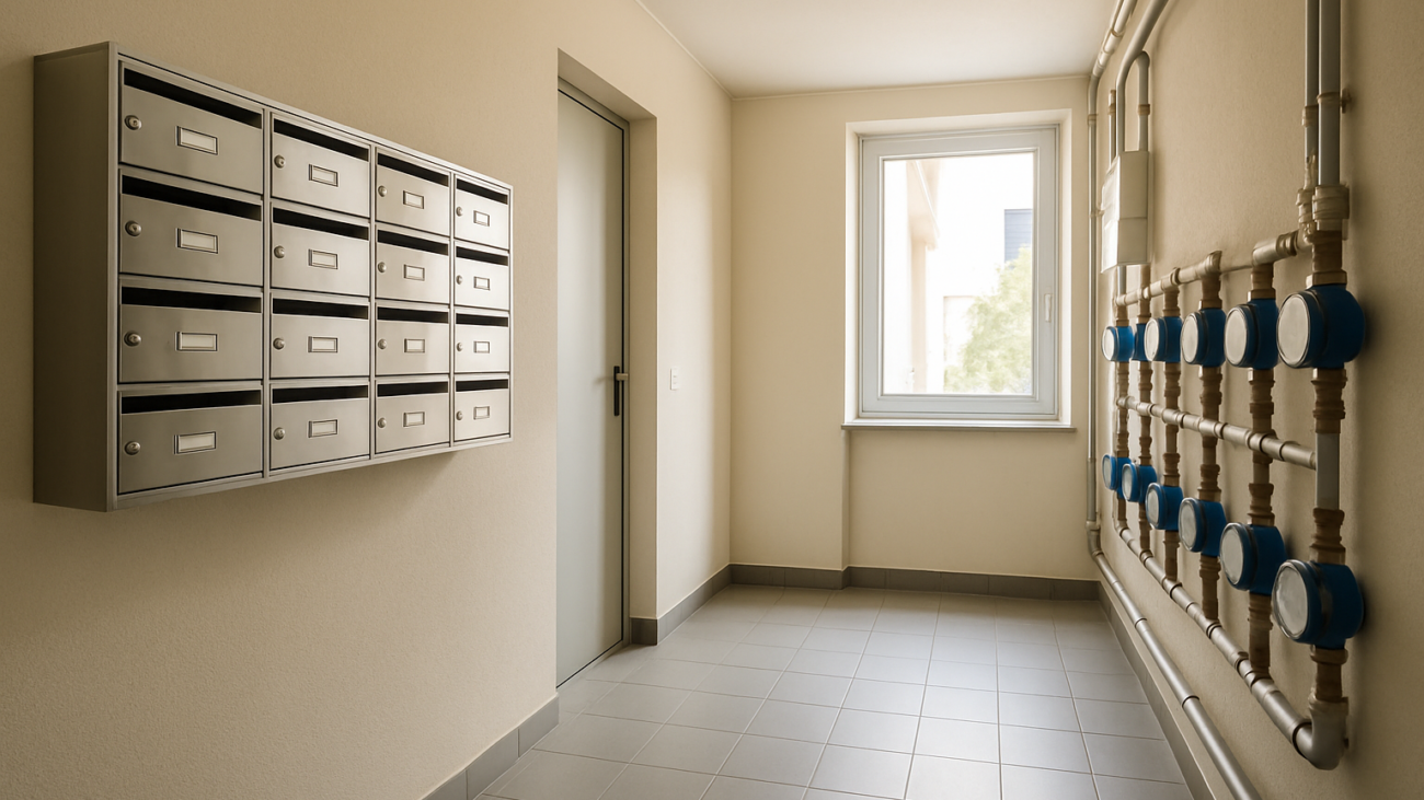 Contatori dell'acqua in un condominio italiano: sospensione servizi per morosità