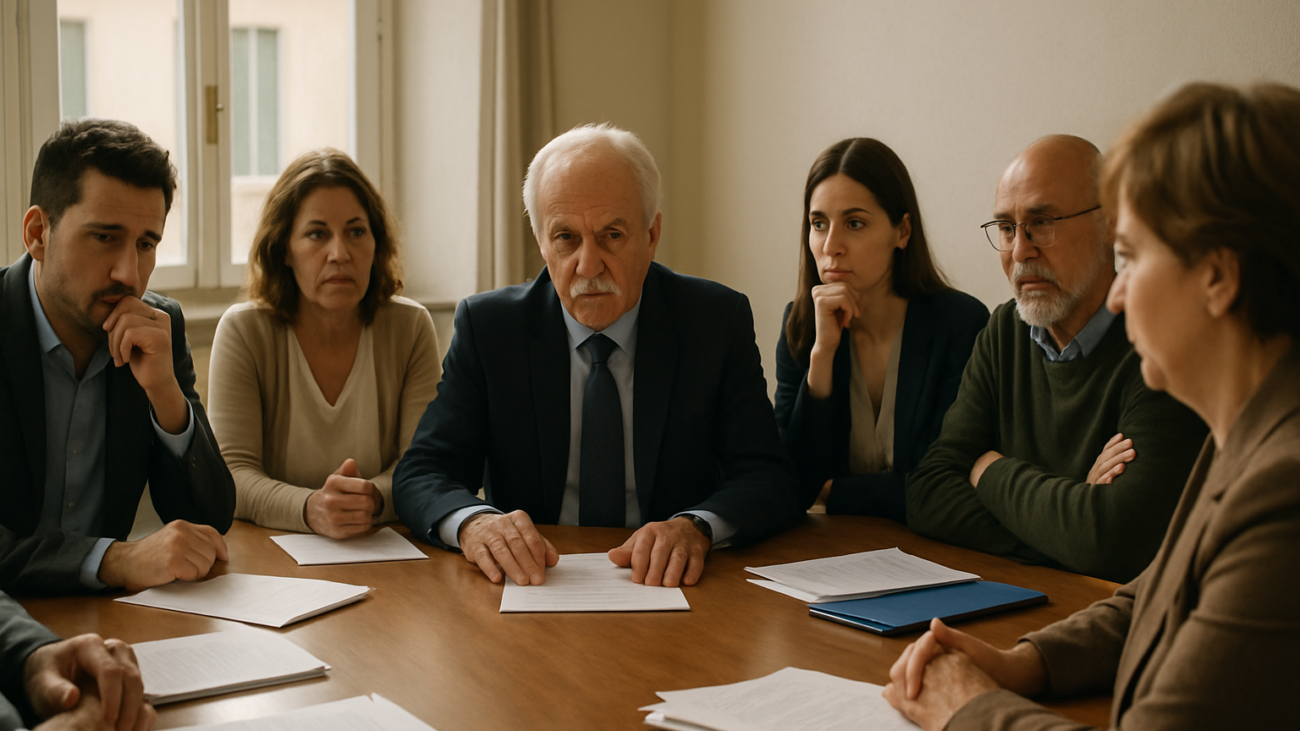 Assemblea condominiale riunita per deliberare sulle morosità in condominio